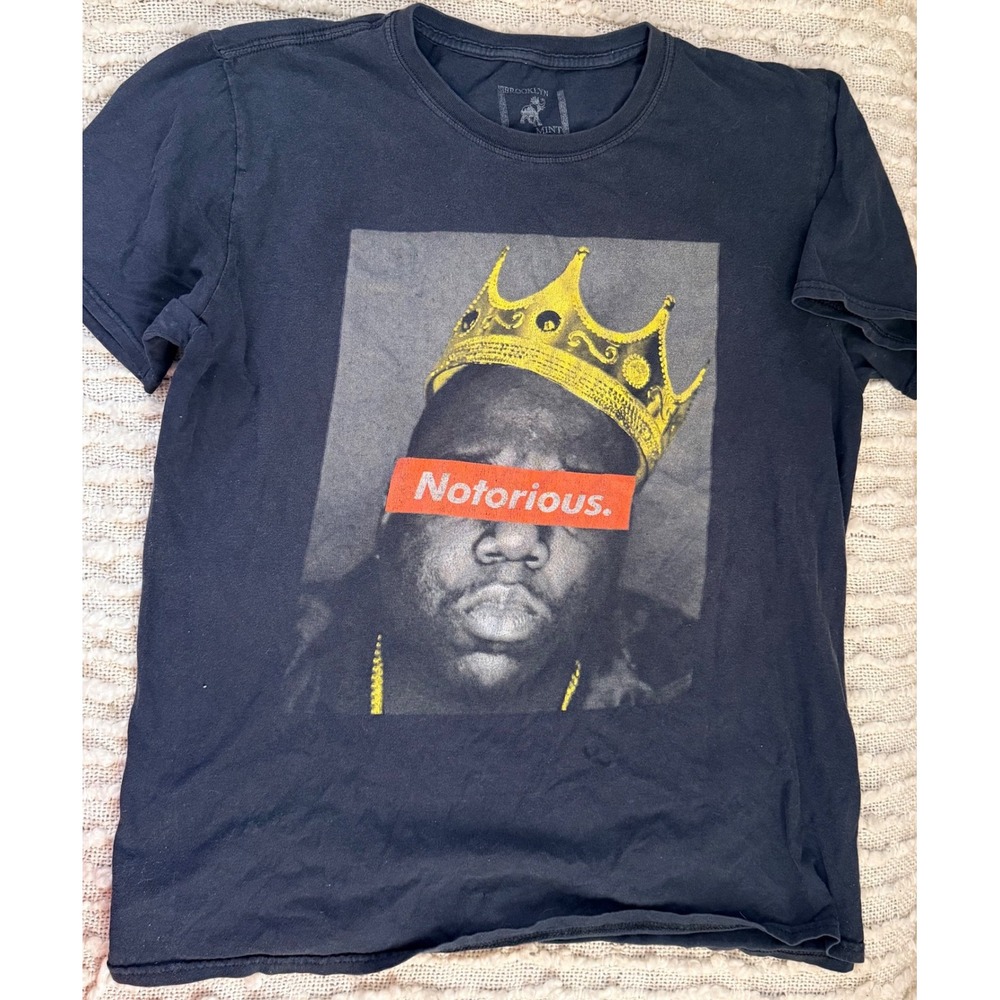 Brooklyn Mint Notorious‎ BIG Crown Graphic T Shirt Black Size L Distressed